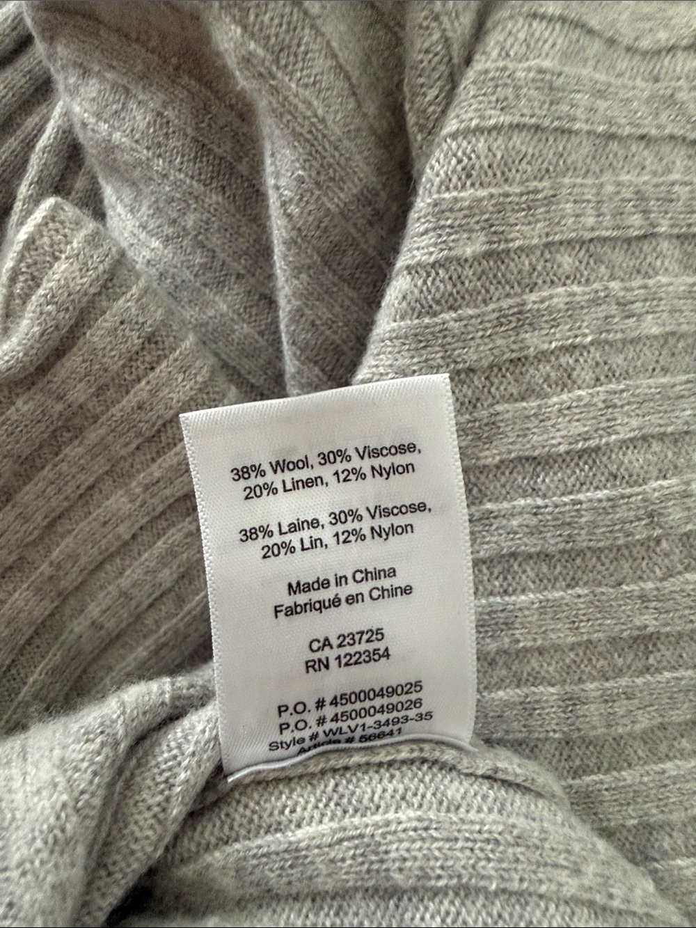 Babaton With Linen Ribbed Knit Sweater – Size Large - Picture 3 of 3